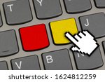 Computer notebook keyboard with two blank keys - technology concept