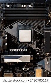 Computer parts of processing unit close up