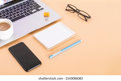 Computer, Phone, Laptop On A Solid Background