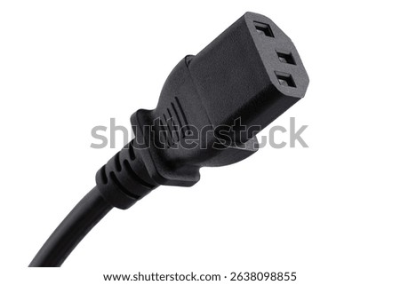 computer power cable isolated on a white background