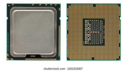 Computer processor CPU intel chip  isolated on white background