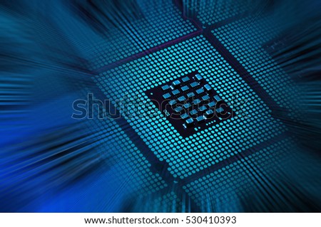 computer processors aligned with abstract lighting effects postproduction, background.