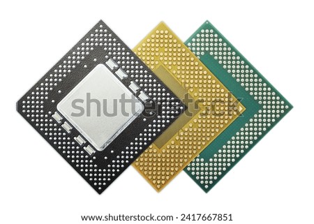 Computer processors or Central processing unit (CPU) isolated on white background