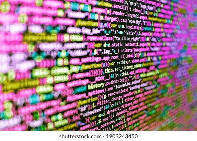 Computer Program Preview. Programing Workflow Abstract Algorithm Concept. Lines Of Code Of A Software With Several Colors. PC Software Creation Business. Software Background Technology