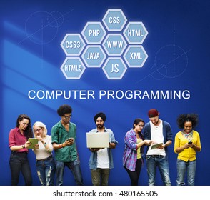Computer Programming IT Codes Development Concept