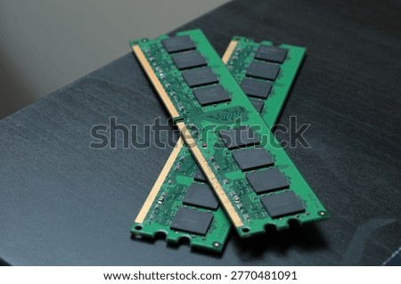Computer RAM modules on dark background with copy space