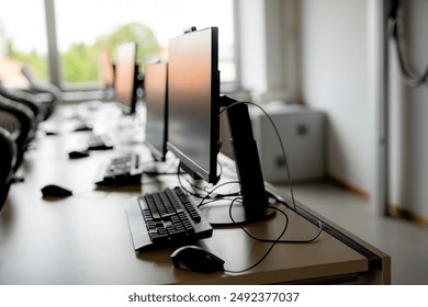 Computer science class in an educational institution during the holidays.