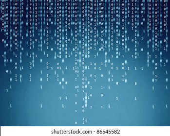Computer screen with binary code on it