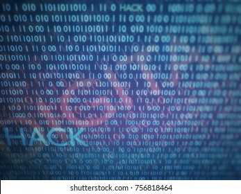 computer screen with blue binary code