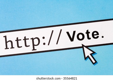 Computer Screen, concept of online voting