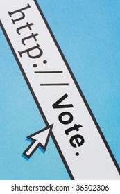 Computer Screen, concept of online voting
