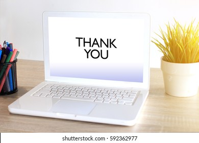 Computer Screen Concept Writing : THANK YOU