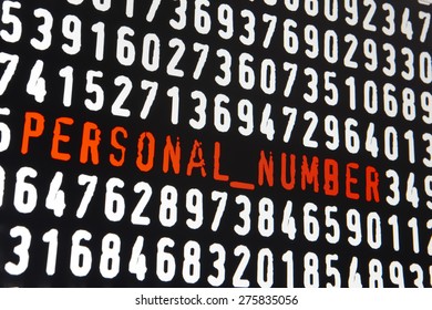 Computer screen with personal number text on black background. Horizontal - Powered by Shutterstock