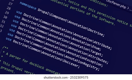 Computer Screen PHP Code, PHP Coding, HTML component coding, PHP background, Drupal code
