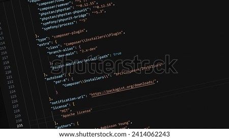 Computer Screen PHP Code, PHP Coding, HTML component coding, PHP background