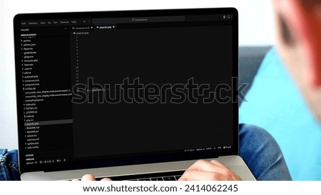Computer Screen PHP Code, PHP Coding, HTML component coding, PHP background