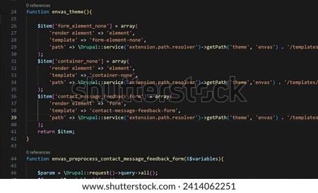 Computer Screen PHP Code, PHP Coding, HTML component coding, PHP background