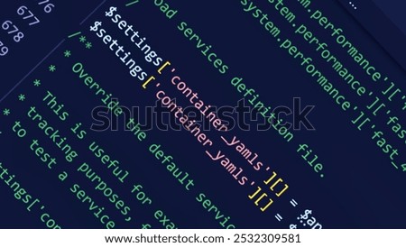 Computer Screen PHP Code, PHP Coding, HTML component coding, PHP background, Drupal code