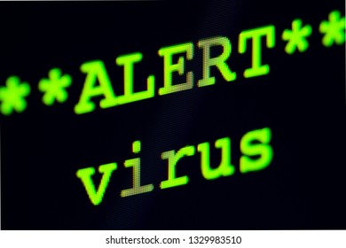 Computer screen with virus alert.