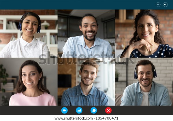 Computer Screen Web Camera View Happy Stock Photo 1854700471 | Shutterstock