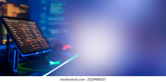 Computer screens program for encrypting and decrypting data using alternative technologies. - Powered by Shutterstock - Get 15% off with code: PIKWIZARD15