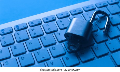 Computer security concept. Unlocked padlock on laptop keyboard.Computer is protected from online cybercrime and hacking - Shutterstock ID 2219902289