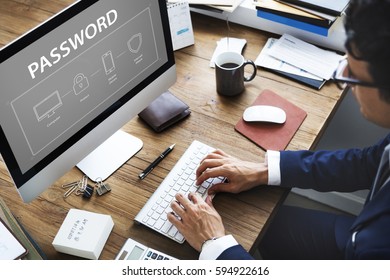 Computer Security System Data Protection Graphic