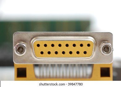 Computer Serial Port Connector On White Background