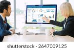 Computer software for website traffic analytics data on computer screen. Concept of SEO search engine optimization and customer targeting for online business snugly