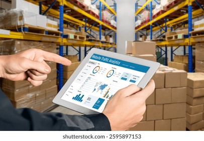 Computer software for website traffic analytics data on computer screen. Concept of SEO search engine optimization and customer targeting for online business snugly