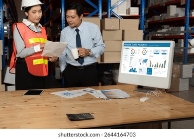 Computer software for website traffic analytics data on computer screen. Concept of SEO search engine optimization and customer targeting for online business snugly
