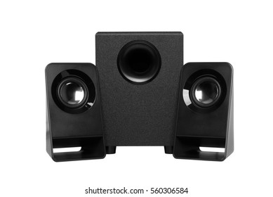 Computer speakers with subwoofer isolated on white