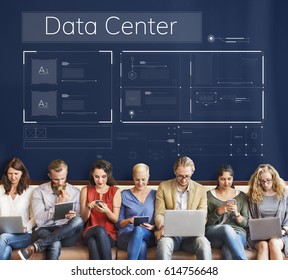 Computer System Data Center Content Template Graphic