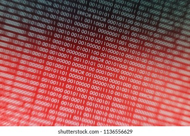 computer technology background. red binary code computer language data transfers. unsecured and dangerous big data and ai artificial intelligence cyber network. digital business environment.