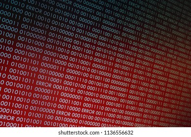 computer technology background. red binary code computer language data transfers. unsecured and dangerous big data and ai artificial intelligence cyber network. digital business environment.