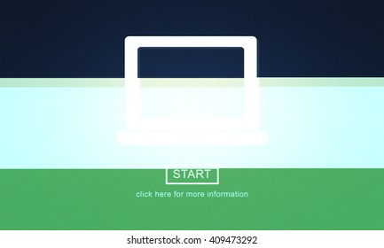 Computer TEchnology Electronic Start Icon Concept