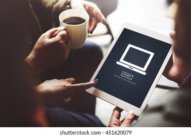 Computer TEchnology Electronic Start Icon Concept