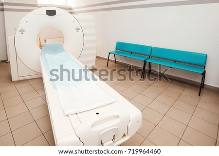Computer tomography diagnostics in hospital.