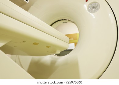 A computer tomography scanner (CT or CAT scan)  in the x ray department. Diagnostic imaging device. Medical scan.