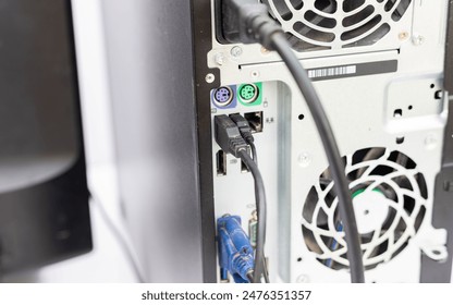 Computer Tower Power Connection and Cables