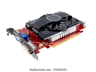 Computer videocard isolated on the white background
