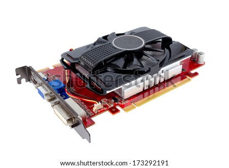 Computer videocard isolated on the white background