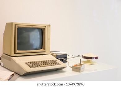 computer vintage  with white background