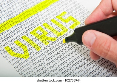 Computer virus detection concept. Heartbleed bug concept,