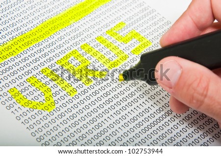 Computer virus detection concept. Heartbleed bug concept,