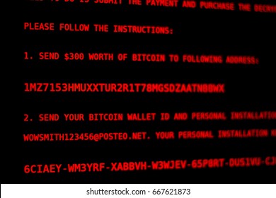 Computer virus Petya.A. Screen extortion money.
