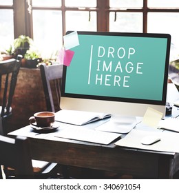 Computer Working Commercial Technology Copy Space Concept