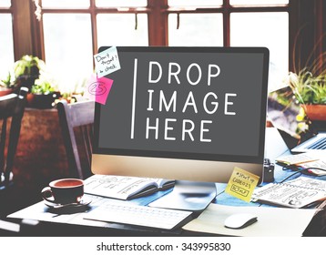 Computer Working Commercial Technology Copy Space Concept