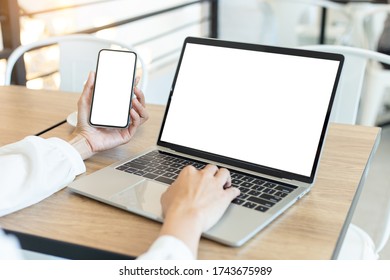 Computercell Phone Mockup Image Blank Screen Stock Photo 1743675989 ...