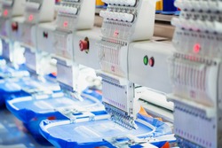 Computerized embroidery machines. Digital textile industry., an Industrial Photo by socrates471